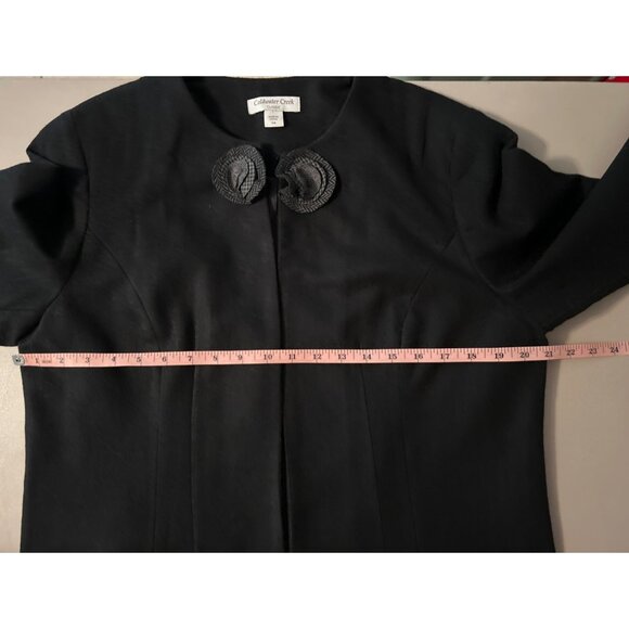 Coldwater Creek Women Black Open-Front Blazer Fully Lined Wool Blend Size 14 - Picture 5 of 7